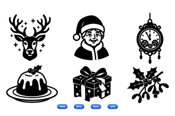 Christmas Retro Icon Clipart