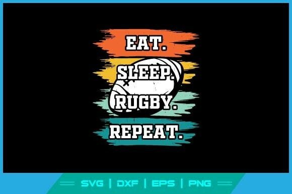 Eat. Sleep. Rugby. Repeat. Retro Vintage