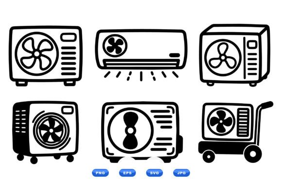 Retro Air Conditioner Icons Embroidery Review
