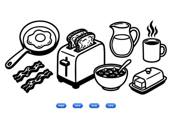 Retro Breakfast Clipart Pack Review