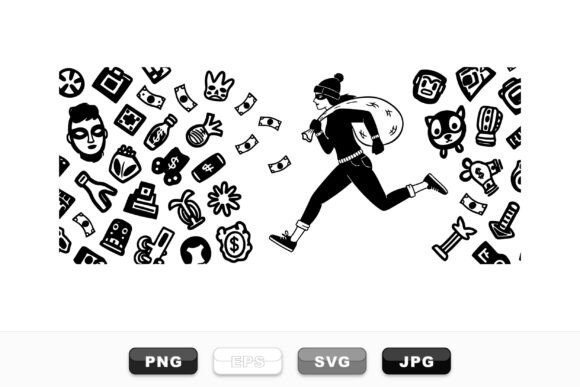 Retro Crime Heist Clipart Set Review