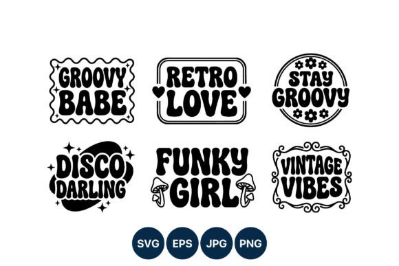 Retro Groovy Phrases Vector Art Review