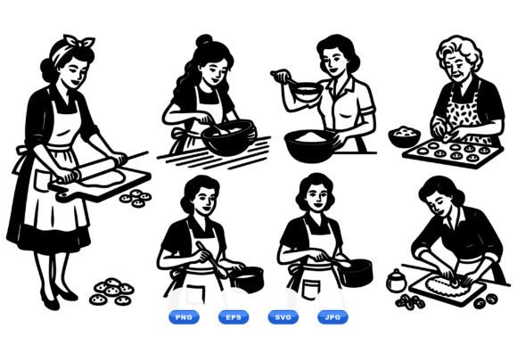 Retro Homemaker Cooking Clipart Review