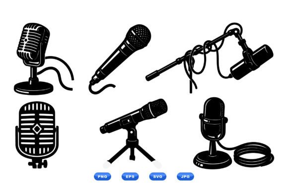 Retro Microphone Clipart Set Review